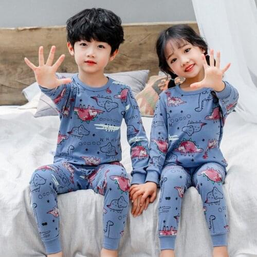 2020 Baby Girls Pajamas Set Kids Clothes Cartoon Cotton Sleepwear Autumn Pyjamas Kids Boys Clothes Long-sleeved Homewear Suits