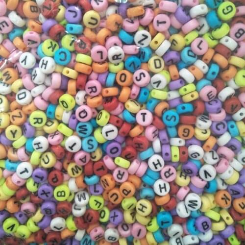 500pcs/lot 7mm Colorful Round Alphabet Beads Mixed Acrylic Letters Beads For Jewelry Making DIY Bracelet Craft Findings