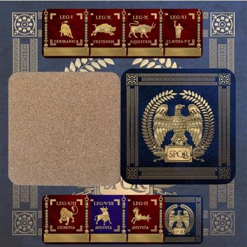 8 pcs Roman legionary emblem wooden coffee cup pad Party sign Student Union Brotherhood beer Mark coaster decorative tea mat S2