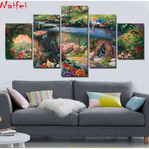 5D Diy full Square Round Diamond Painting cartoon fantasy wonderland picture Diamond Embroidery Cross Stitch Children room decor