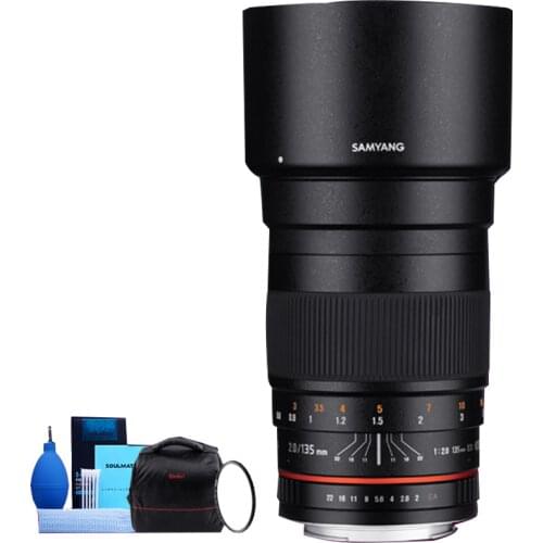 Samyang 135mm F2.0 ED Aspherical Telephoto Full Frame Lens for Sony Canon Nikon M4/3 Pentax K ,Black Color