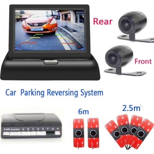 Parking sensors car Video Dual-core CPU 6 sensors Rear Front Reverse Parktronic Camera dicator Bi Bi Alarm 4.3 hd LCD monitor