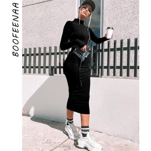 Модные обтягивающие платья BOOFEENAA China At AliExpress