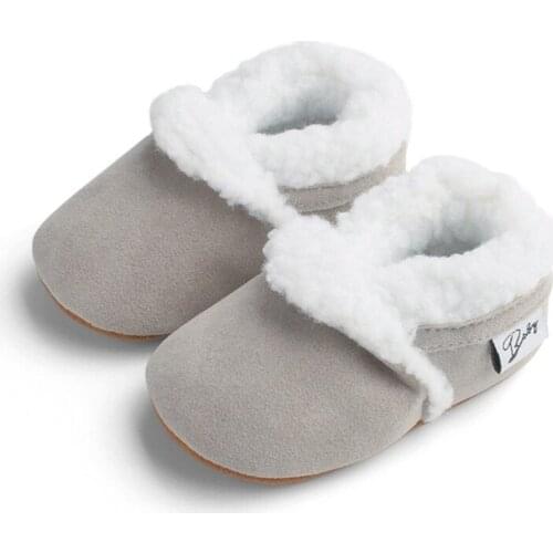 Winter Warm Newborn Baby Shoes Toddler Boy Girl Boots Short Plush Soft Soled Anti-slip Baby Crib Shoes Moccasins 0-18M