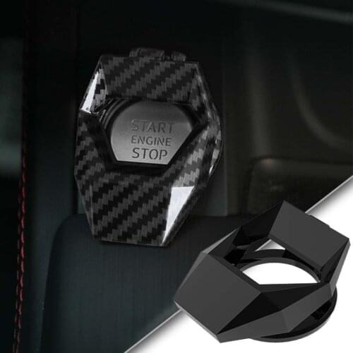 Car One-button Start Button Decorative Cover Carbon Brazing Modified Protection Sticker Ignition Switch Personality Car interior