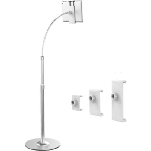 UP-9S Super Height Adjustable Aluminum Alloy 2IN1 Tablet PC Floor Stand+Smartphone Holder 360 Degree Rotation Gooseneck Arm