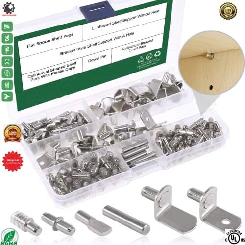 Shelf Pins Kit,Nickel Plated Shelf Bracket Pegs Cabinet Furniture Shelf Pins Support for Shelf Holes on Cabinets,Kitchen Cabinet