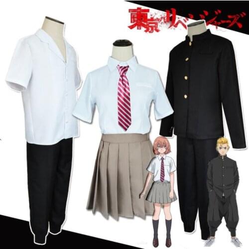 Tokyo Revengers Hinata Tachibana Manjirou Sano Cosplay Costume School Uniform Custom Made