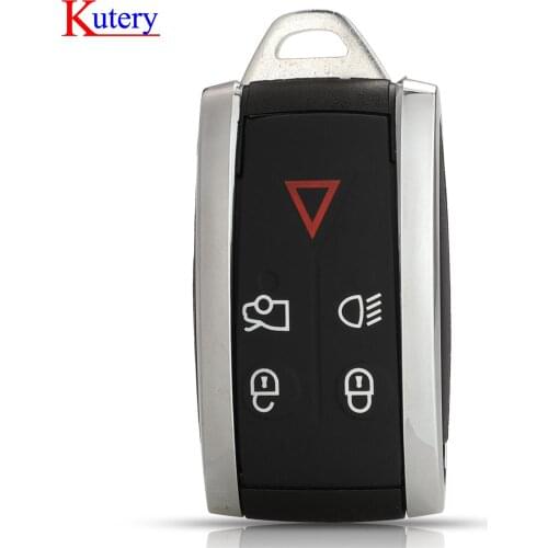 Kutery 5 Buttons Key Fob Shell For Jaguar X XF XK XKR New Remote Smart Prox Case Housing + Blade Replacement