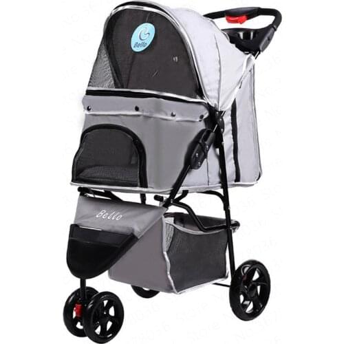 Pet Stroller Lightweight Folding Pet Stroller Dog Out of The Wagon Three Wheels Pet Carrier Large Space Dog Car Carrier