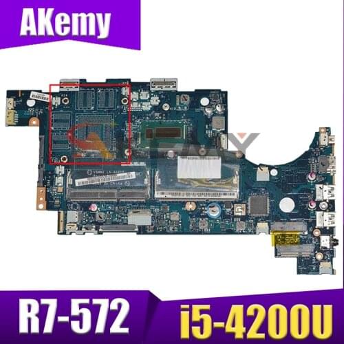Akemy laptop Motherboard For ACER Aspire R7-572 Intel Core i5-4200U Mainboard LA-A021P SR170 DDR3