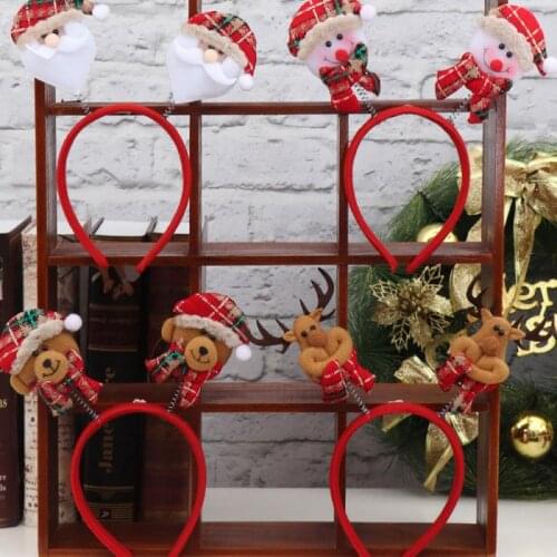 Cute Christmas Headband For Kids Adult Family Xmas Headwears Decoration Santa Reindeer Head Clasp Party Supply Headwear