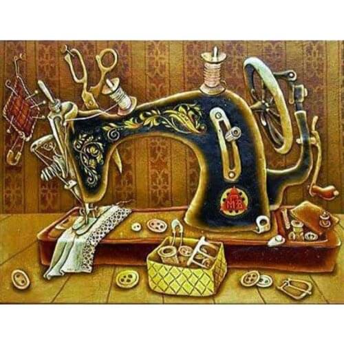 Diy Full Diamond Painting Drill Stone Sewing Machine Cross Stitch Diamond Embroidery Wall Sticker Home Decor Baby Gift