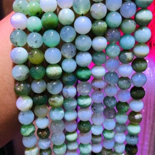 Natural Chrysoprase Beads 6mm 7mm 8mm 10mm Round Gem stone Jewelry DIY Beads Accessory 15.5"/string