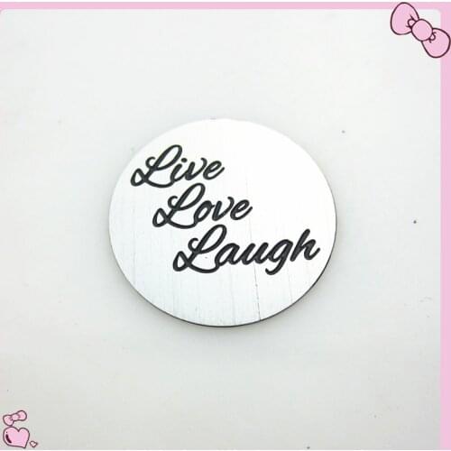 New arrive 22mm large live love laugh window plate floating pendant charms fit 30mm glass floating locket