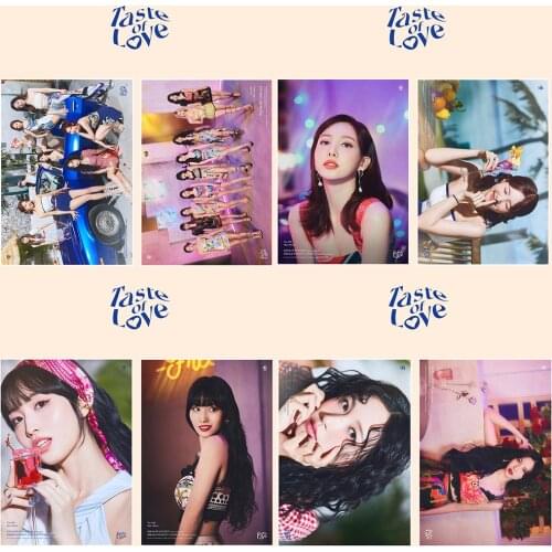 KPOP TWICE New Album Taste of Love Tzuyu Momo Mina SANA Son Chae Young Posters Pictorial Collection Posters Photos Wholesale