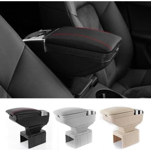 Armrest Box Double-Layer Storage Case Leather Box for Vehicles