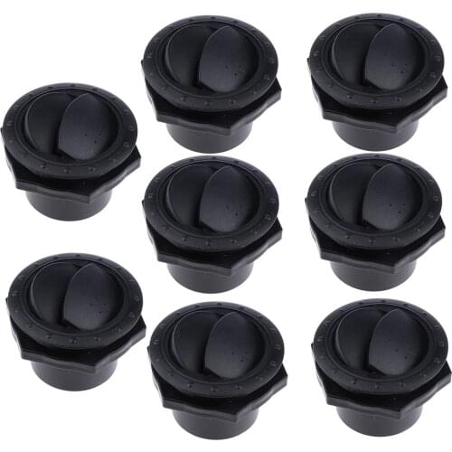 8pcs Black RV Marine Yacht Round Air Vent Outlet Grill Ventilation 70 x 45mm (2.76 x 1.77 inch)