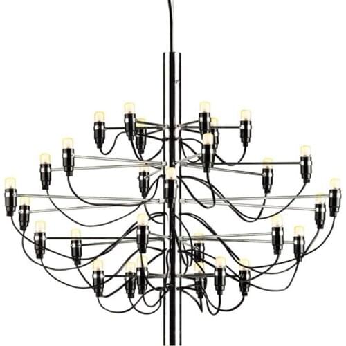 Modern Chandelier Lighting Simple Silver Hanging Lamps for Living Dining Room Hotel E14 18/30/50 Heads Home Decor Light Fixture