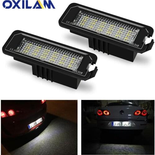2pcs 18SMD Error free LED License Number Plate Light lamps for Golf MK4 MK5 MK6 Passat Polo CC Eos Scirocco License Number Plate