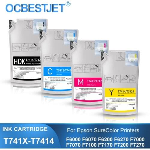 4 Bags/Lot 1000ML T7411 T741X Ink Packs Dye Sublimation Ink Pack For Epson SureColor F6000 F6070 F6200 F6270 F7000 F7200 F7270