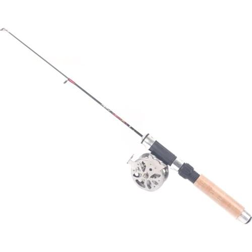 65cm Telescoping Carbon Ice Fishing Rod Baitcasting Rod Spinning Fishing Pole Lure Mini Pole Winter Ultra-light Fishing Tackle