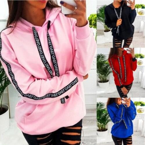 Oversize Womens Hoodie Sweatshirt Hooded Blouses Pullover Jumper Tops UK