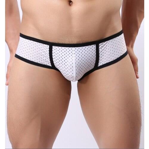 Gay Men Sexy Breathable Briefs Male Low-rise Bikini Underwear Mesh Brief High Quality Shorts