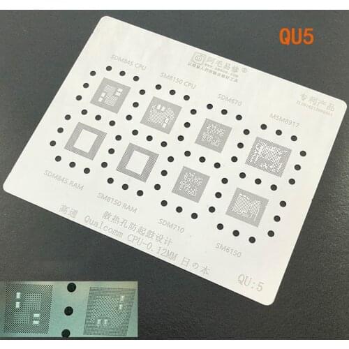 High Quality BGA Reballing Stencil QU:5 for Qualcomm SDM670/710/845/MSM8917/SM6150/8150/CPU Phone Repair Tools