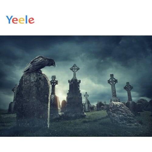Yeele Vinyl Tombstone Bird Children Happy Halloween Party Photography Background Night Photocall Backdrop For Photo Studio