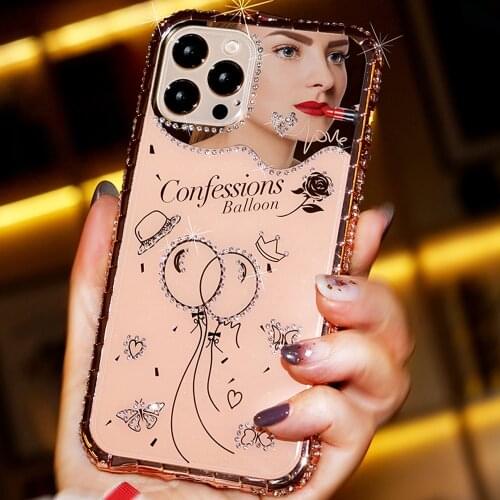 Girl feminine Mirror Case For iPhone 11 Pro Max Make up Cover Feminine