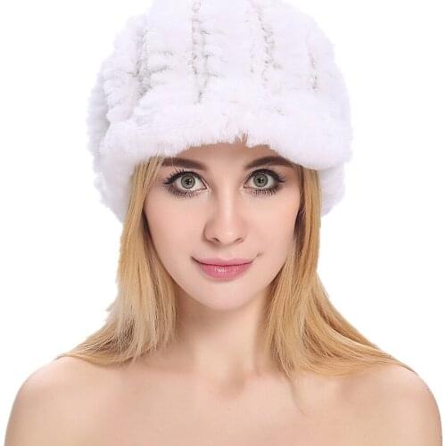 ZY84012 2016 New Arrived Winter And Autumn Ladies' Genuine Natural Rex Rabbit Fur Fashion Cap Hat Headgear Gorro