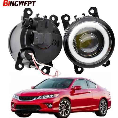 1pair Fog Light Assembly Angel Eyes Car styling H11 LED fog Lights 12V For Honda Accord Euro VIII Saloon 2008-2015