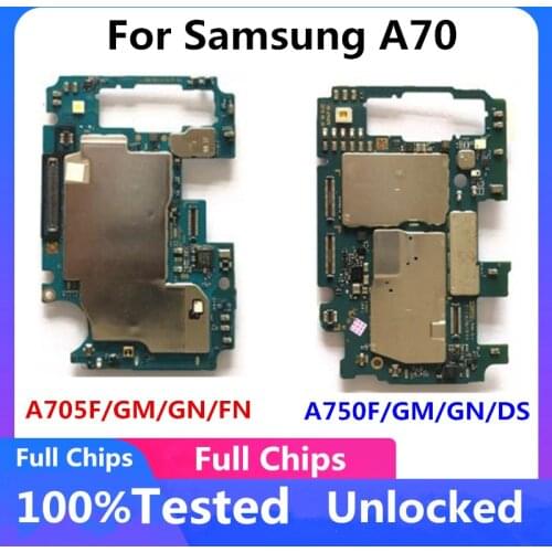 100% Unlock For Samsung Galaxy A70 A705F/GM/GN A750GN/FN/F A750DS/FD Original Motherboard With Android System Free Shipping