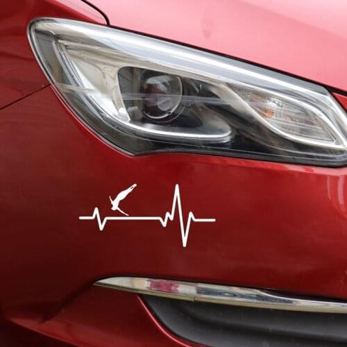 16.6CM*7.7CM High Dive Cliff Platform Guy Heartbeat Decal Vinyl Black/Silver Car Sticker C22-1242