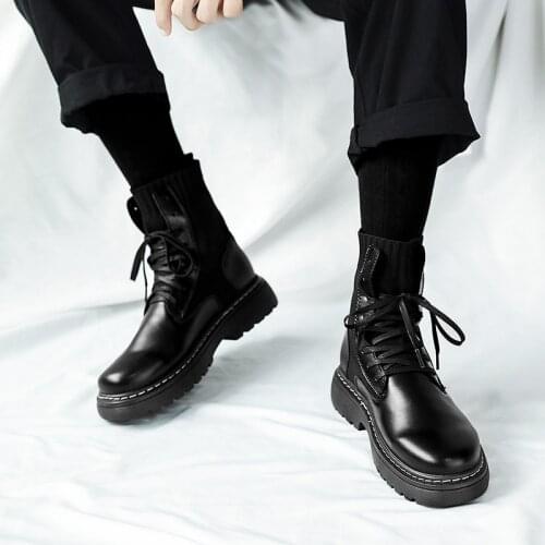 2020 High quality split Leather Men non-slip Boots Brand Men Snow Boots Winter Boot Fur Warm Comfortable Dr with shoes R12-49