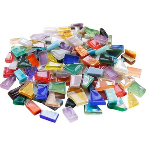 230g Mixed Color Crystal Glass Mirror Mosaic Tiles Irregular Shape Mosaic Stone DIY Art Craft Materials for Kids/Children Puzzle