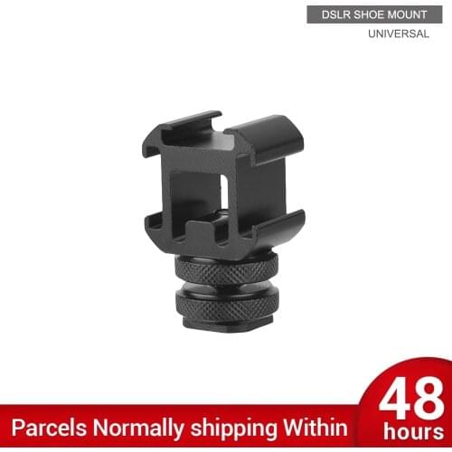3 Cold Shoe On-Camera Triple Shoe Mount Adapter Extend Port for DSLR Camera Microphone Monitor LED Video Light