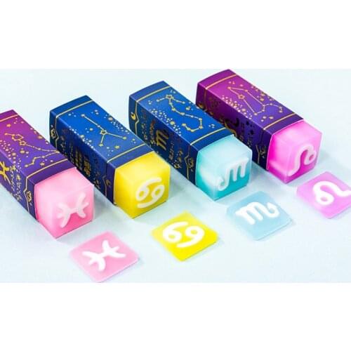 36 Pcs Kawaii Erasers Creative Twelve Constellations Eraser Novelty Prizes for Kids Cute School Supplies Stationery Accessories