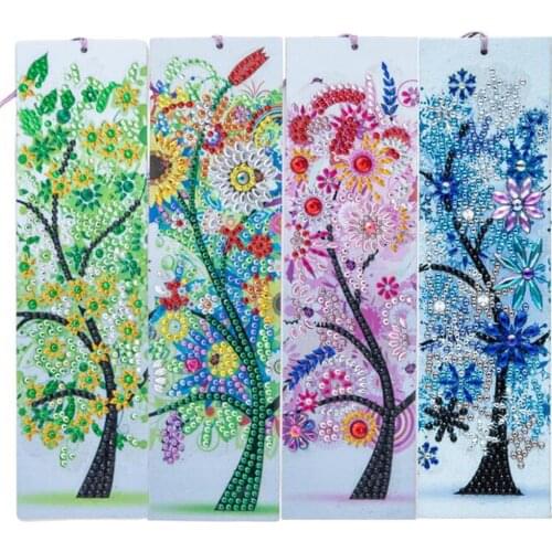 4PCS Diamond Painting Bookmarks Diamond Art Bookmark Cross Stitch Diamond Embroidery Kit Special Shaped Drill DIY Art Craft New