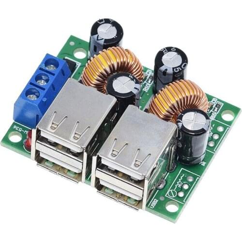 4 USB Port A5268 Step Down Voltage Regulator 4USB Buck Converter Power Transformer Supply DC 12V to 5V For Hub Phone Auto Car