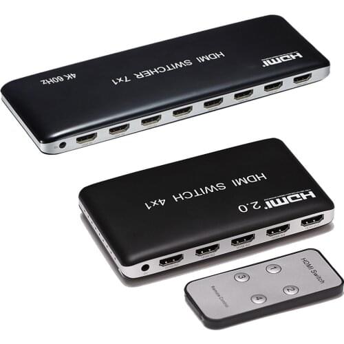 4K 60HZ HDMI Switch 7x1 4x1 3x1 HDMI 2.0 Switcher Audio Video Converter w/ IR Remote 3D for PS3 PS4 XBOX Computer PC to TV HDTV