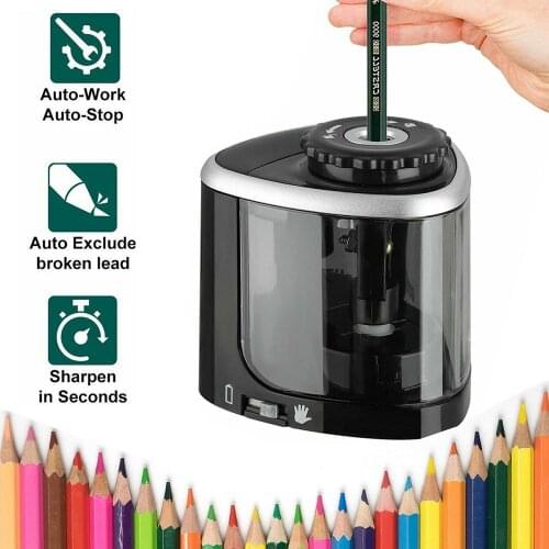 Automatic Electric Pencil Sharpener Touch Switch Pencil Sharpener For 6-8mm Pencil Color Pencil School Office Home Stationery