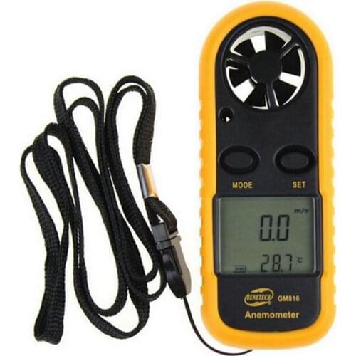 Mini Digital Wind Speed Meters GM816 Pocket Anemometers Wind Speed Gauge Meter 30m/s (65MPH)