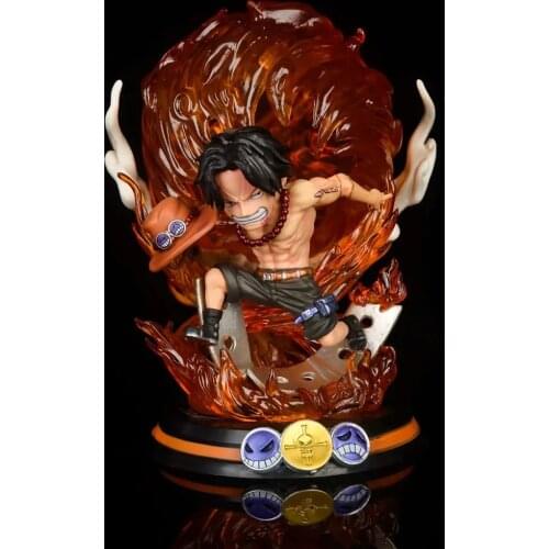 16cm One Piece Anime Figure Portgas D Ace Action Figure One Piece Portgas D Ace Dai Enkai Entei GK Figurine Model Doll Gift