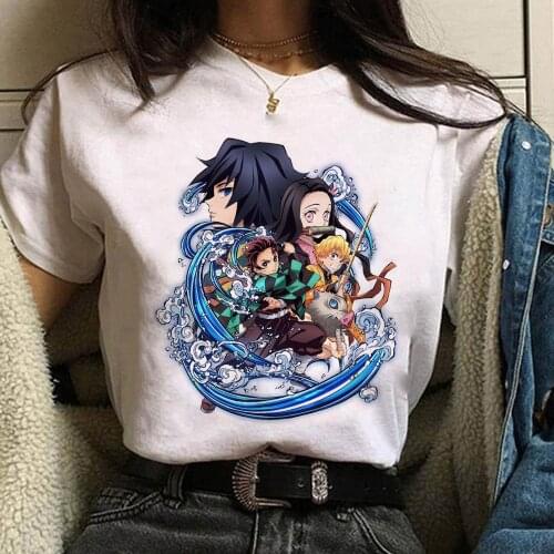 Anime Demon Slayer Kimetsu No Yaiba T-Shirt Unisex Short Sleeve Kawaii Tees