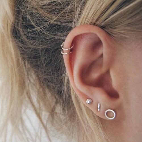 Geometric Minimalist Earrings Set for Women Gold Silver Color 316L Stainless Steel Korean Style Earrings Set Dropshipping