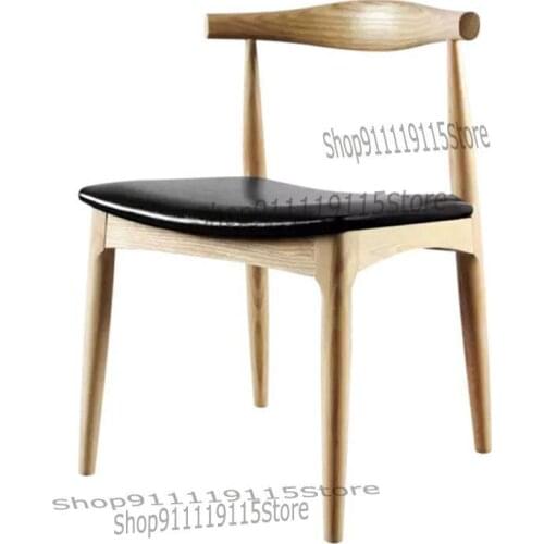 Oxhorn Chair Family Nordic Modern Simple Restaurant Office Writing By Endorsement Table Solid Wood Dining Chair Makeup Stool