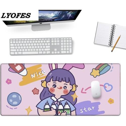 Mouse pad cartoon hand painted little girl super large cloud game mouse pad computer keyboard anti slip table pad desk mats