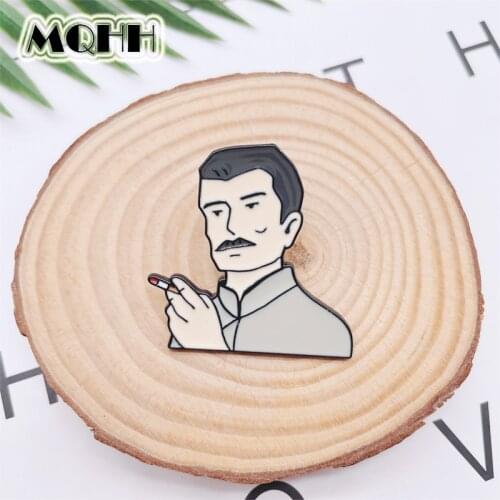 Creative Punk Character Avatar Smoke Emoticon Enamel Pins Personality Alloy Brooch Customized Badge Accessories Woman Jewelry